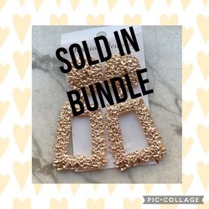 SOLD Ⓜ️ Rose Gold Geometric Statement Earrings